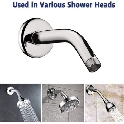 Bras d'extension de pommeau de douche - - 12 cm - Inox - Filetage G1/2" (1/4)