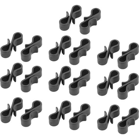 QAZQA 20pcs Crochet de Gouttière Clip de Lumière Crochets à Pince en Forme S Plastique pour Décoration Noël Lumières Suspendues
