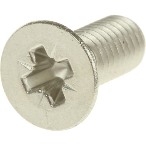Vis à métaux RS PRO M5 à tête Fraisée Pozidriv en Acier Inoxydable, 12mm ( Prix pour Boîte de 100 )