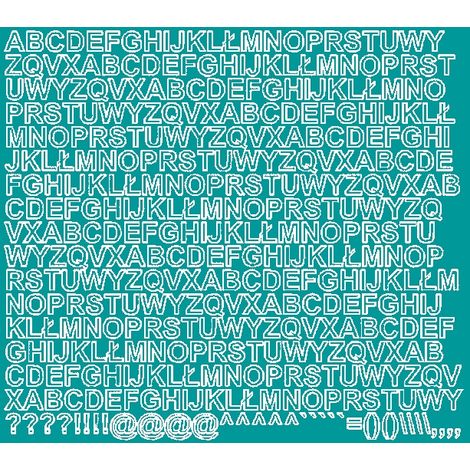 Adesivi autoadesivi con lettere, 1 cm, turchese lucido (1/2)