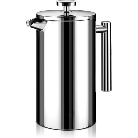 1000 mlCafetière à piston , double isolation, acier inoxydable 304, antirouille, passe au lave vaisselle (1/5)
