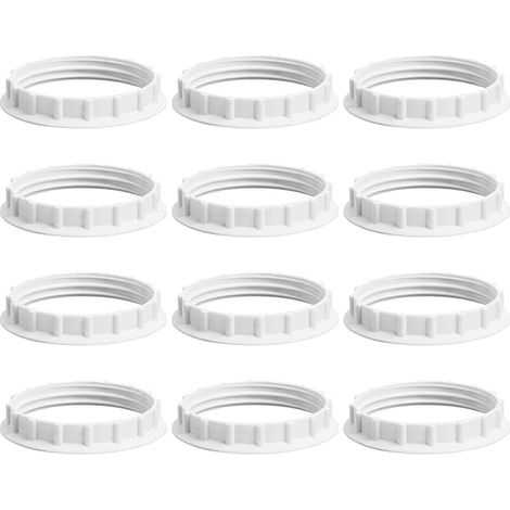 Blanc Plastique Anneau Réducteur Abat Jour E27 40MM Accessoires Abat-Jour Bague Plaque Convertisseur adaptateur abat jour Lampe de bureau Plafonniers (1/5)