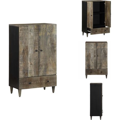 Buffet 60x33x110 cm bois de manguier massif - Buffet - Buffet - Armoire De Rangement - Armoire De Rangement De Cuisine (1/5)