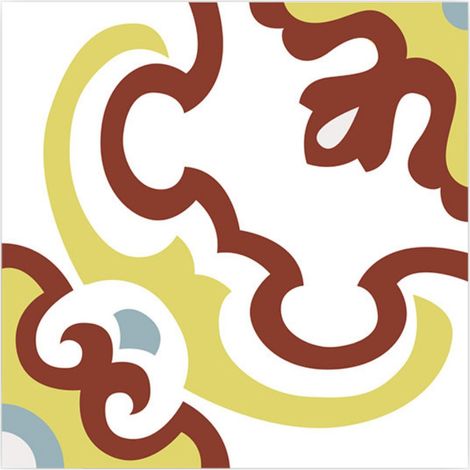 6 stickers à carreaux de ciment 15 x 15 cm - fond blanc (1/2)