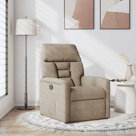 Fauteuil de Salon,Chaise,Fauteuil inclinable taupe tissu microfibre CFW663882 (1/5)