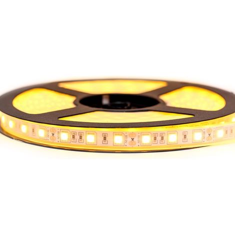 Kit de cinta profesional 5050 - 60 leds/m - 5 metros color oro a prueba de agua (IP67) Longitud: 5 metros - Transformador: No se incluye la fuente de alimentación