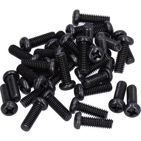 50 vis à métaux à tête cylindrique en acier DIN 7985, entièrement filetées, zinguées noires, M4x12 (1/5)