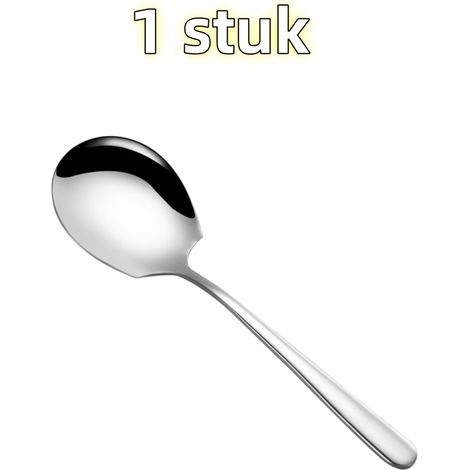 cuillère - Cuillère de service - Acier inoxydable (inox) - Usage domestique - 21,5 cm x 6 cm - Argent (1/5)