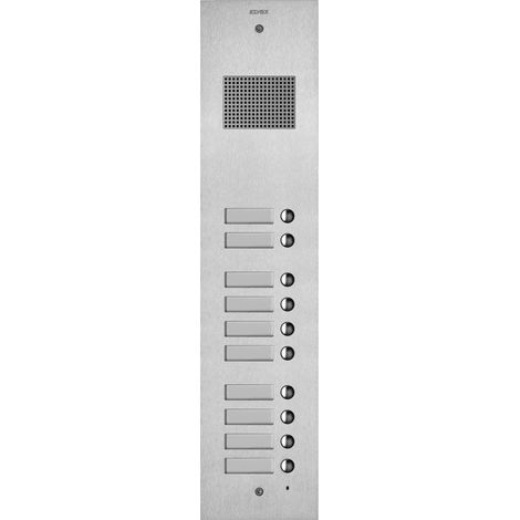 VIMAR - 41510 Placa de audio Steely 2F+ con 10 botones, acero