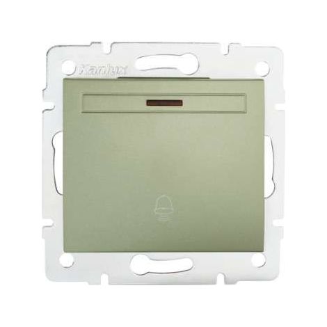 Bouton Poussoir Encastrable pour Sonnette avec Témoin LED DOMO Champagne (1/5)