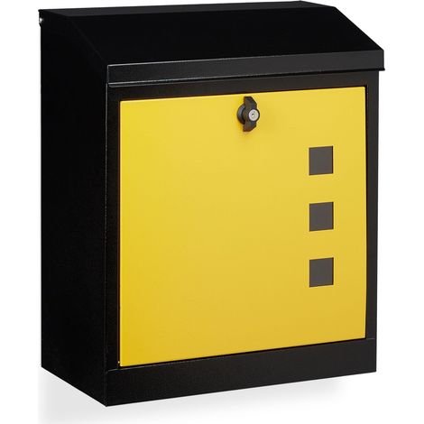 Grande cassetta postale da parete XL per corrispondenza voluminosa 53 x 43,5 x 26 cm in acciaio zincato nero 130005250