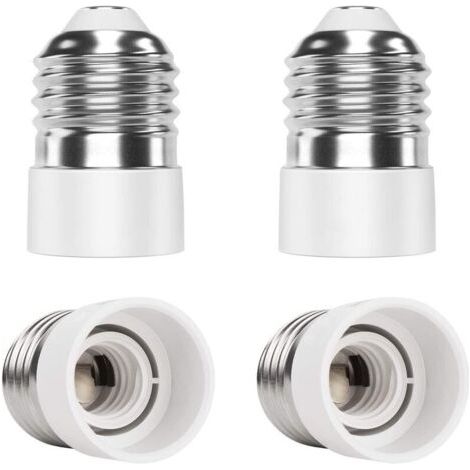 BUNTHAUS E27 vers E14 Adaptateur de douille de 4 pièces Adaptateur Convertisseur de douille de base de lampe de haute qualité pour ampoules LED et ampoules à incandescence et ampoules fluocompactes (1/5)