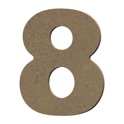 Chiffre 8 en bois MDF à décorer - 8 cm (1/3)