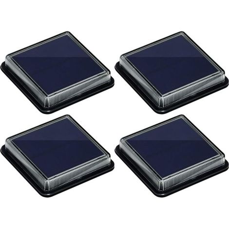 Lampe Solaire Extérieur IP68 – Lot de 4, 12 LED Blanc Chaud 3000K, Étanche pour Chemin & Escalier, Éclairage Automatique Résistant aux Intempéries (1/5)