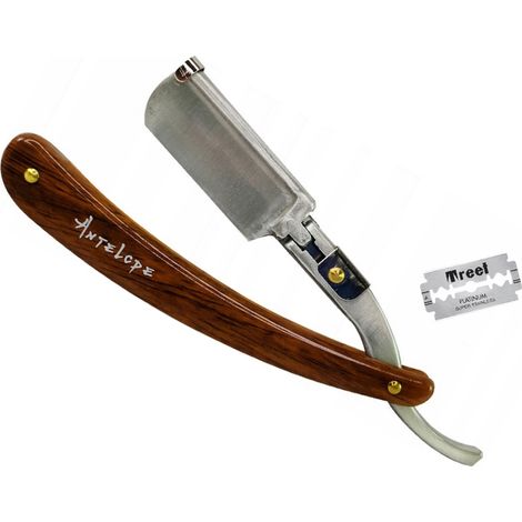 Navaja de afeitar profesional para barbero, para afeitar, afeitar, afeitar, cuchillas de afeitar, marrón (1/5)