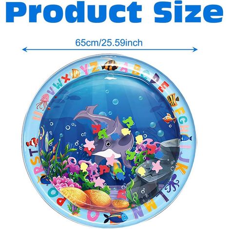 Tapis d'eau gonflable pour chat – jouet d'eau épais sur le thème de l'océan, idéal pour l'été et les jeux de votre chat. (1/4)