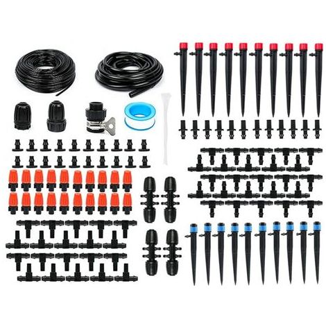 Automatisches Gartenbewässerungssystem-Set, für Rasen/Garten/Terrasse, Kunststoff, 60 m, einstellbarer Wasserdurchfluss, einfache Installation, mehrfarbig (1/5)