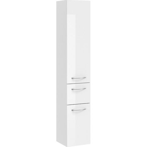 Hochschrank SOLINGEN-66 in Weiß Hochglanz - B/H/T: 30/168/33cm (1/2)
