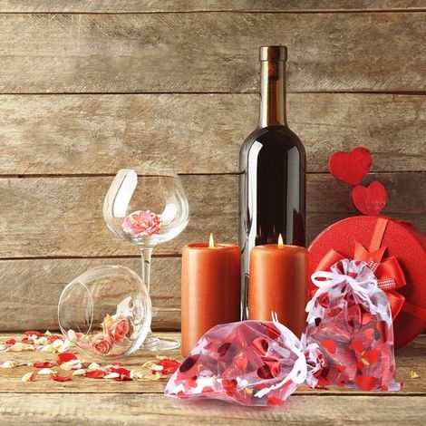 100 Stück Organzabeutel 9 x 12 cm Love Heißprägung Geschenktüten Geschenkverpackung Partytüten Süßigkeitentüten Schmucktüten Dufttüten (1/4)