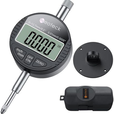 Comparateur Digital Indicateur de Mesure Précision 0.01mm Dial Indicator Électronique - Outil Contrôle Tolérance 0-12.7mm LCD mm/pouce pour Mécanique Atelier Usinage Professionnel DIY (1/5)