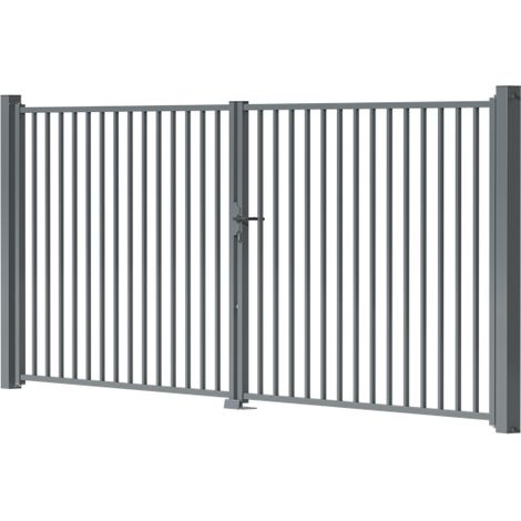 Portail Battant Barreaudé SECUR18-B2020 L3000 x H1750 Gris RAL7016