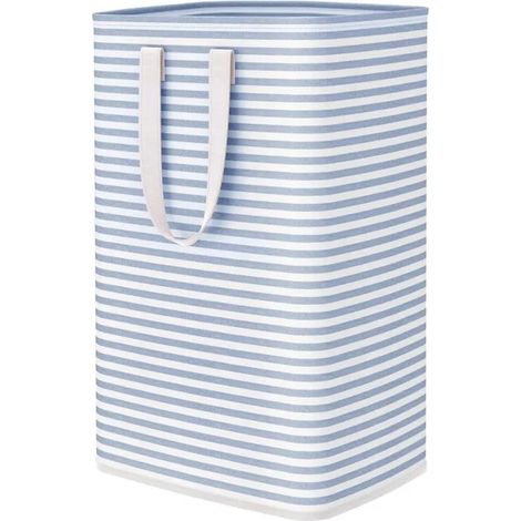Panier à linge pliable, 75L, bleu, avec poignées. Corbeille pour chambre, salle de bain, buanderie. - Bleu 75L - Bleu 75L (1/5)