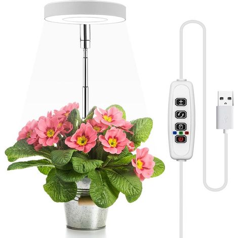 Pflanzenlampe, 48 LED-Pflanzenlampe mit Gartenbaubeleuchtung, Pflanzenlampe mit Timer - 3H / 9H / 12H (gelbes und weißes Licht) (1/5)