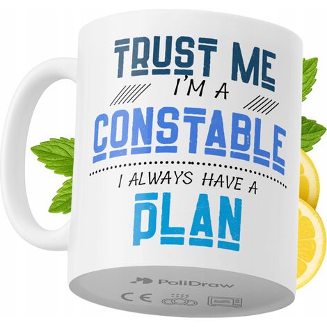 Taza de café/té divertida con diseño de texto humorístico para un agente de policía. Taza ideal para cumpleaños, santos, días festivos y ocasiones especiales. Color blanco, 330 ml. (1/5)