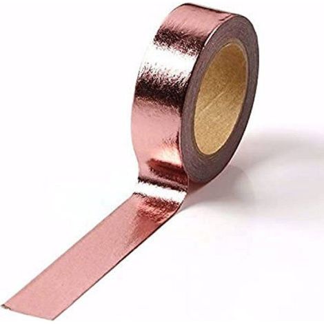 Ruban adhésif décoratif, finition lisse, couleur rosé doré, pour scrapbooking, bricolage DIY, décoration (1/4)