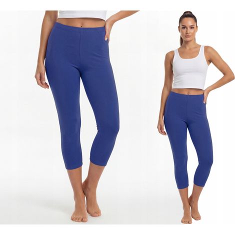 Leggings in cotone 3/4, produttore polacco, blu navy, taglia XL (1/4)