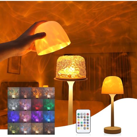 Filiyano – Lampe projecteur sans fil, télécommande sans fil rechargeable par USB, veilleuse portable à piles, projecteur LED Aurora avec télécommande (1/5)
