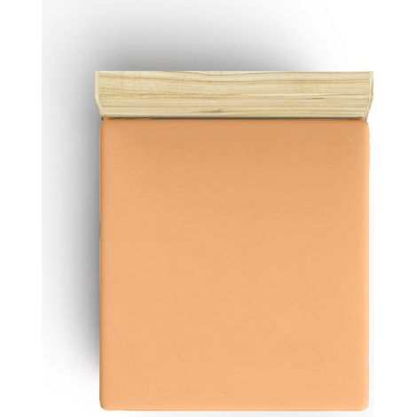 Ranforce King Fitted Sheet (ES) 160 x 200+30 cm 100% Cotone Pale Arancia (1/4)