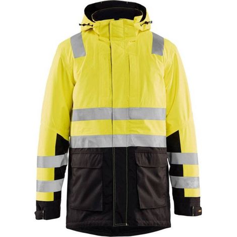 Parka da lavoro invernale ad alta visibilità 4495 - Giallo fluorescente/Nero XXXL (1/4)