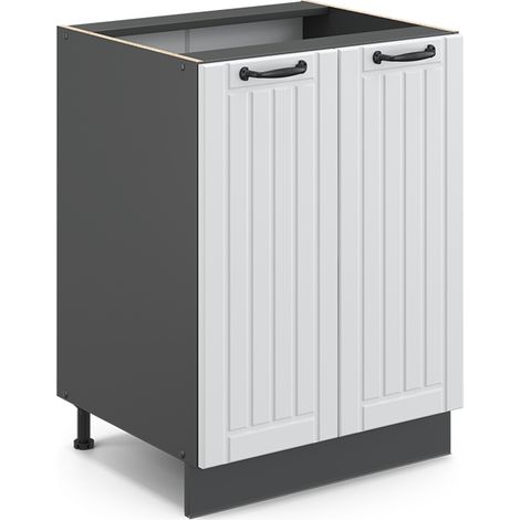 Mobiletto base cucina Fame-Line, Bianco rustico, 60 cm senza piano di lavoro, Vicco