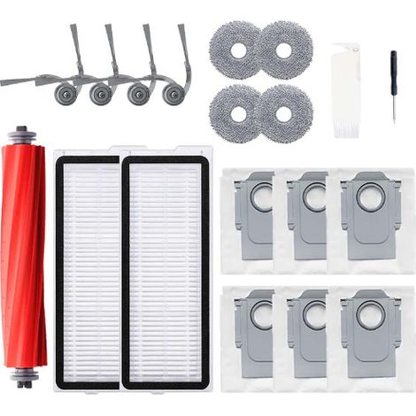 Accesorios para aspiradoras robot Roborock QV35A/QV35S/Qrevo L: cepillo principal, filtro, mopa y consumibles.