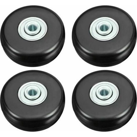 Roulette de Valise  - Réparation de Bagage - Charge Lourd 50mm - Muette - Caoutchouc Universelle - Pivotante - Roue Rechange - Remplace Roulette 4PCS pour Valise/Bagage/Sac à Dos/Voyage (1/4)