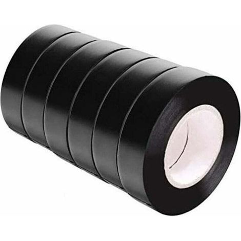 PVC Electrical Insulation Tape - Thermal Insulation Rolls for Car, Bicycle, DIY Repairs, Electrician's Conduit - 6-Pack Black Electrical Insulation Tape with Strapping and (1/4)
