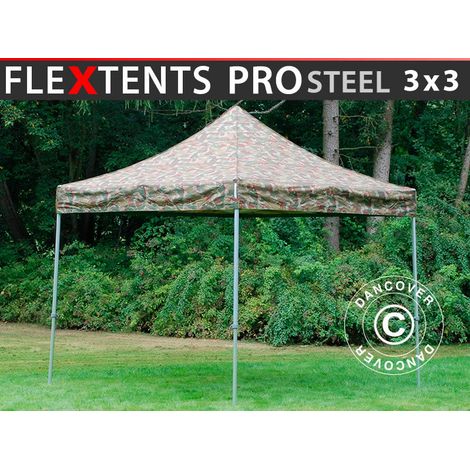 Pop up gazebo FleXtents PRO Steel 3x3 m Camouflage/Military