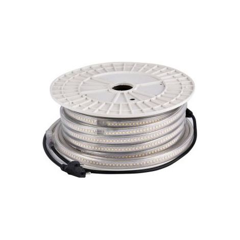 Aluson – Ruban LED 230V 10m 10W/m IP65 4000K – Éclairage chantiers extérieurs – Résistant aux chocs IK06 – Installation facile avec prise secteur