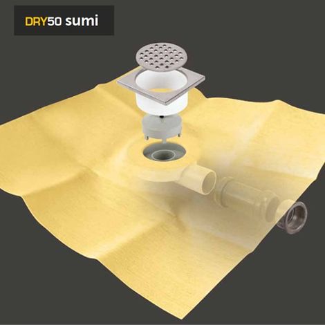 Kit doccia pavimento griglia quadra dry50 sumi flat luxe240d (1/5)