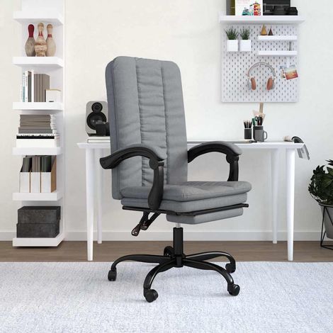 Chaise de bureau inclinable Fauteuil gamer - Chaise d'ordinateur Gris clair Tissu BonneVie-20289 (1/5)