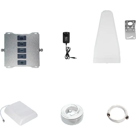 Amplificador de señal celular, compatibilidad con 5 bandas, alto rendimiento de ganancia, antena de alta ganancia (1/2)