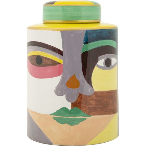 Vaso Piccassy Color Top medio in ceramica con volto cubista