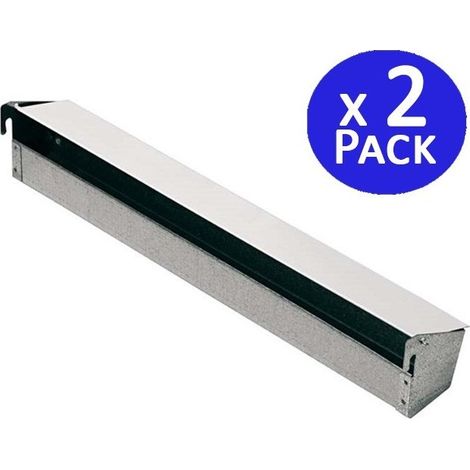 Set di 2 Mangiatore Galvanizzato per uccelli, canarini, 46 x 6 x 8 cm