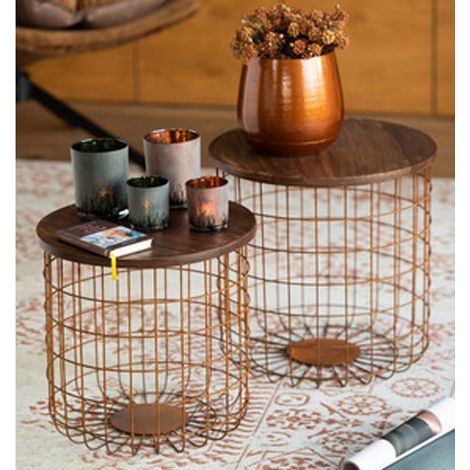 Ensemble 3 tables gigognes panier 48x47cm (1/2)