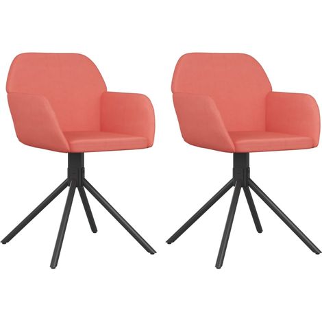 Esszimmerstühle 2 Stk. Drehbar Rosa Samt vidaXL (1/5)