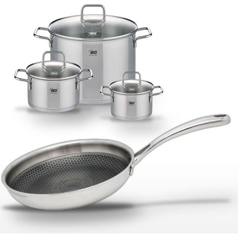 Lot de 3 Faitouts Elo Relief Evolution 16/20/26 cm et Poêle 28 cm (1/5)