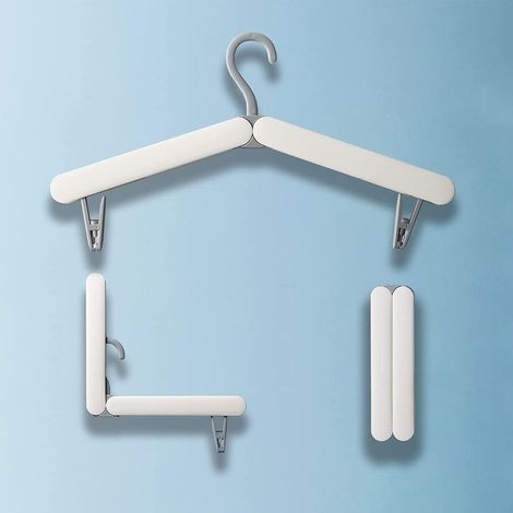 3 Pièces Cintres de Pliables Voyage, Cintres Pliables, Cintres de Voyage, Cintres de Voyage Portables avec 2 Clips, Gain de Place, pour Maison, Hôtel, Voyages Gris (1/5)