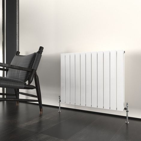 T&K Horizontal White Double Radiator Flat Panel Designer 600x748mm Modern Central Heating Rads (1/5)