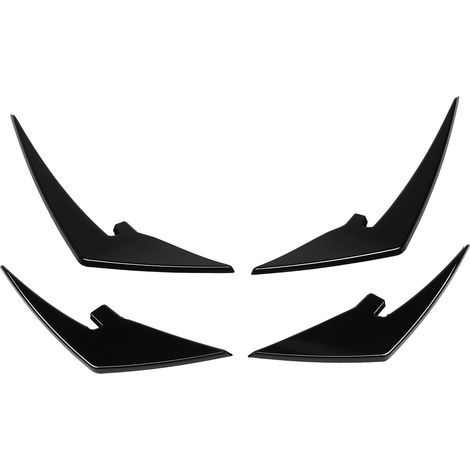 Generic Ailettes de Séparation de Pare-chocs Avant, 4 Pièces Résistantes aux Chocs, Canards Latéraux de Pare-chocs Avant, Décoration Extérieure pour M3 M4 G80 G81 G82 G83 (noir brillant) (1/5)